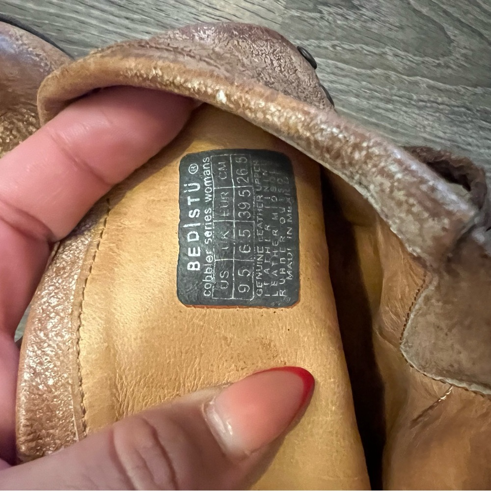 BED STU Cobbler Series Moto Boot Brown tan  Leather Studded Distressed - Picture 4 of 11